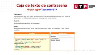 Caja de texto de contraseña
<input type="password“>
 