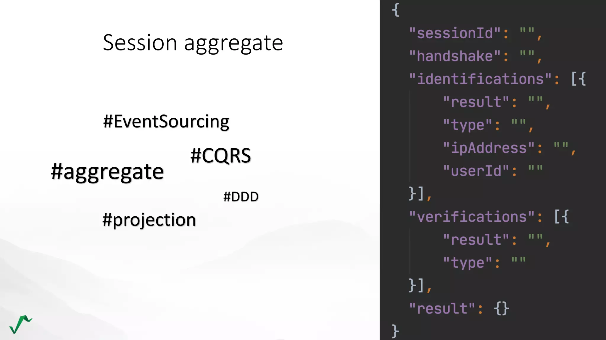 Session aggregate
#DDD
#EventSourcing
#aggregate
#CQRS
#projection
 