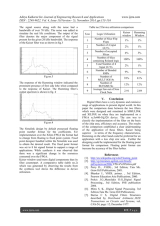 Implementation and Performance Analysis of Kaiser and Hamming Window ...