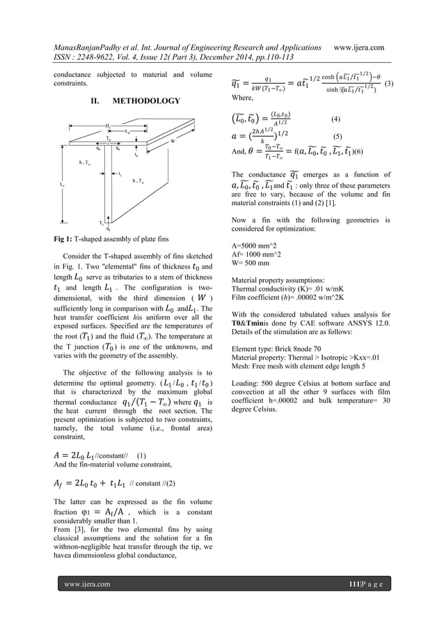 Optimization of “T”-Shaped Fins Geometry Using Constructal Theory and ...