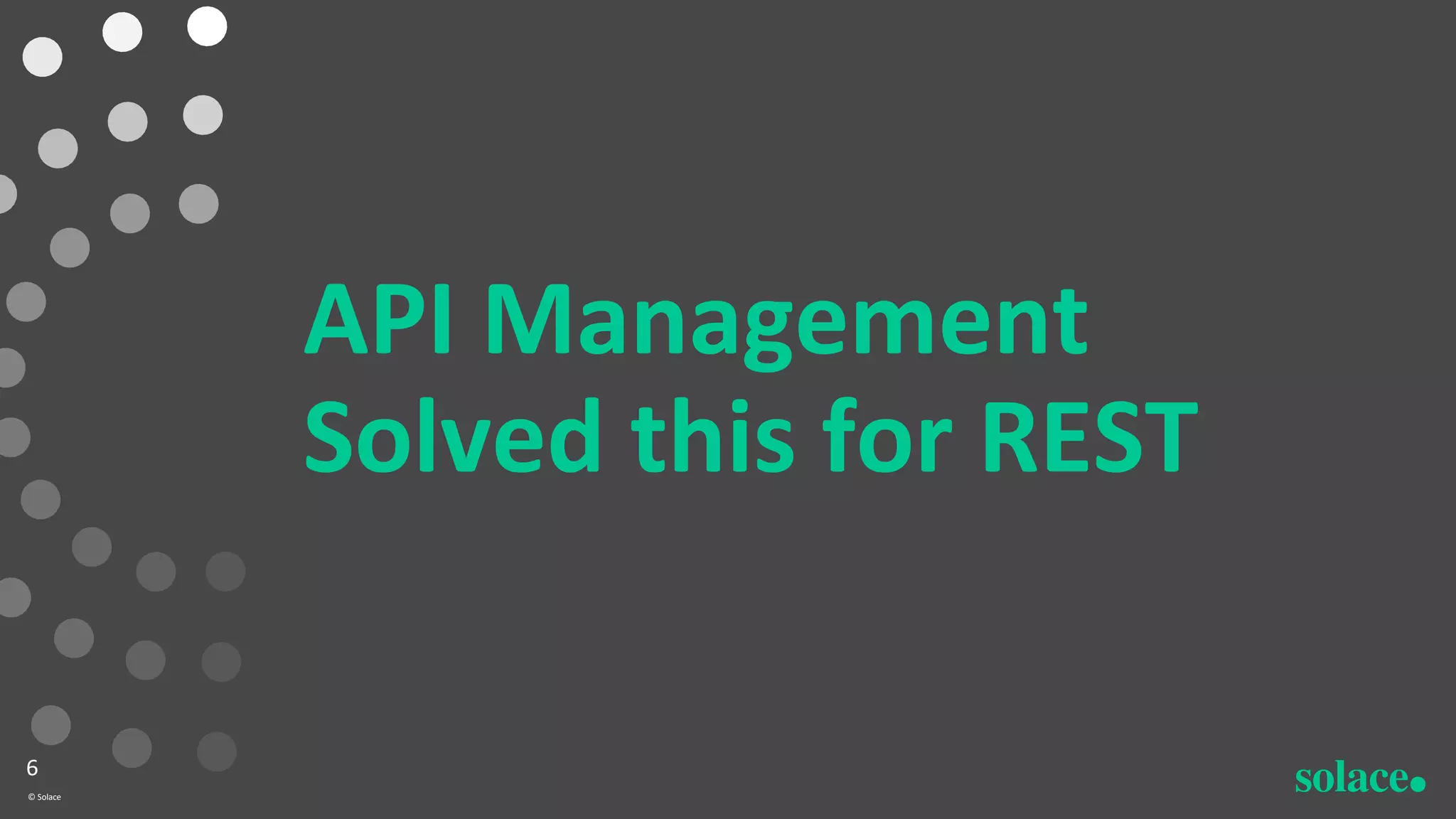 API Management
Solved this for REST
6
© Solace
 