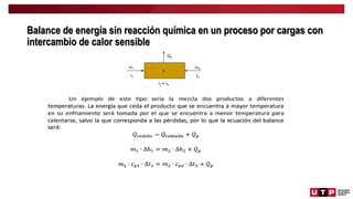 Balance de energía sin reacción química en un proceso por cargas con
intercambio de calor sensible
 