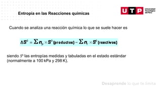 Datos/Observaciones
Entropía en las Reacciones químicas
Cuando se analiza una reacción química lo que se suele hacer es
siendo S0 las entropías medidas y tabuladas en el estado estándar
(normalmente a 100 kPa y 298 K).
 