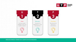 INDICACIONESA TENER EN CUENTE EN ESTASESIÓN
P
3
T
2
U
1
Video
La clase queda
grabada para que
puedas repasar
Materiales
Consulta la
diapositiva y lista
de ejercicios
Foro-Tarea
Resolución de
ejercicios y
comentarios
 