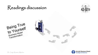 Dr. Jorge Ramírez Medina
Readings discussion
 