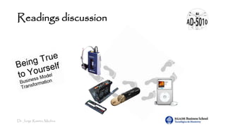 Dr. Jorge Ramírez Medina
Readings discussion
 