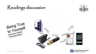 Dr. Jorge Ramírez Medina
Readings discussion
 