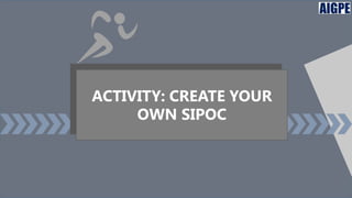 ACTIVITY: CREATE YOUR
OWN SIPOC
 