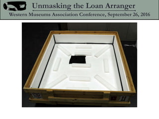 Unmasking the Loan Arranger
Western Museums Association Conference, September 26, 2016
 