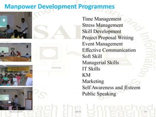 Manpower Development Programmes
Time Management
Stress Management
Skill Development
Project Proposal Writing
Event Managem...