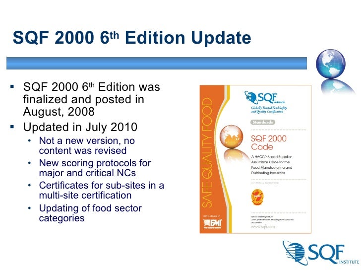 SQF Program Update