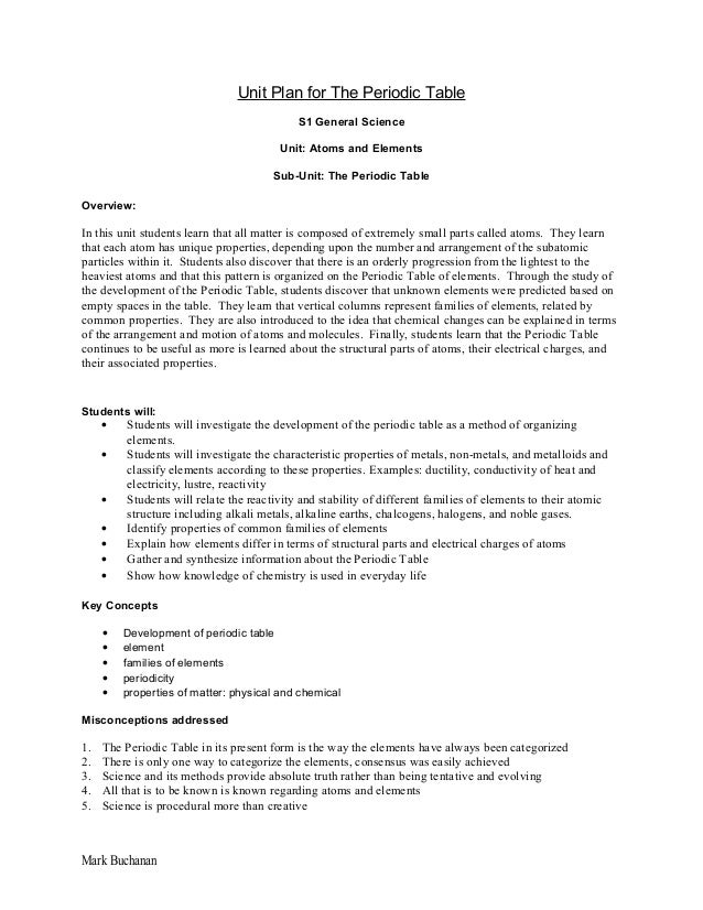 unit plan for the periodic table s1 general science unit atoms and elements sub - Periodic Table Discovery Activity unit plan for the periodic table s1 general science unit atoms and elements sub - Periodic Table Discovery Activity