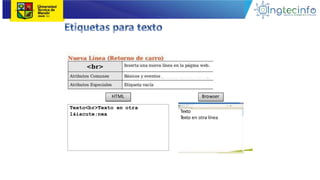 HTML Browser
Texto
Texto en otra línea
Texto<br>Texto en otra
l&iacute;nea
 