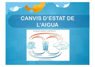 CANVIS D’ESTAT DE
    L’AIGUA
 