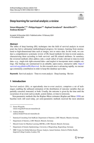 Deep Hit Deep learning for survival analysis: a review | PDF