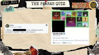THE PAARAS QUIZ
 