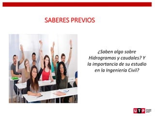 SABERES PREVIOS
5
¿Saben algo sobre
Hidrogramas y caudales? Y
la importancia de su estudio
en la Ingeniería Civil?
 