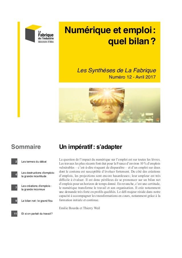 Vignette document Numérique et emploi : quel bilan ?