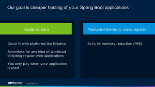 ©2020 VMware, Inc.
Our goal is cheaper hosting of Spring Boot applications
 