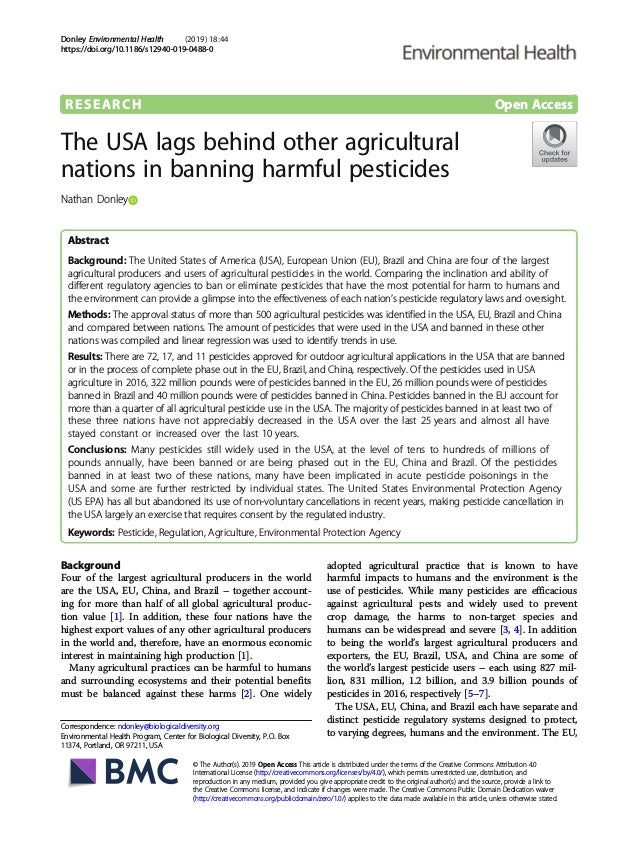 U S Still Using Pesticides Banned Elsewhere In The World