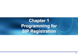 4
Chapter 1
Programming for
SIP Registration
 