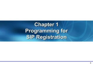 4
Chapter 1Chapter 1
Programming forProgramming for
SIP RegistrationSIP Registration
 