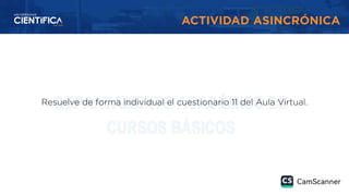 ACTIVIDAD ASINCRÓNICA
Resuelve de forma individual el cuestionario 11 del Aula Virtual.
 