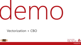 #JSS2014
Vectorization + CBO
 