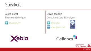 #JSS2014
Speakers
Julien Buret
Directeur technique
@julienburet
David Joubert
Consultant Data & Analytics
@Dj_Uber
www.djuber.net
 