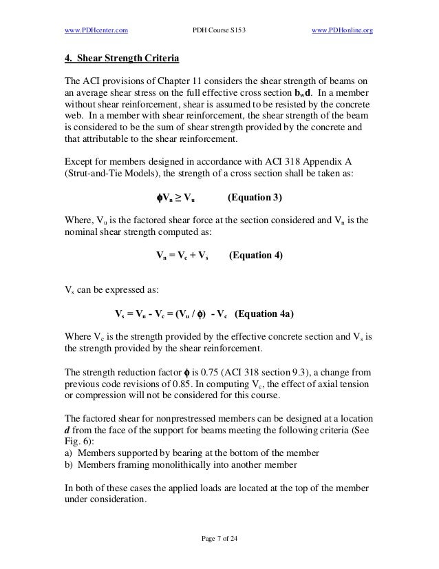 Aci shear strength of concrete metrics calculator