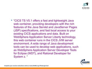 SHARE 2014, Pittsburgh CICS and Liberty applications | ODP