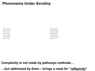 Phenonema Under Scrutiny
•social and material world
•“systems” and “contexts”
•“scales” and “levels”
•“actors” and “networ...