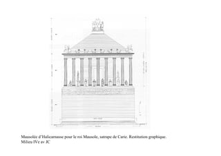 Mausolée d’Halicarnasse pour le roi Mausole, satrape de Carie. Restitution graphique.
Milieu IVe av JC
 