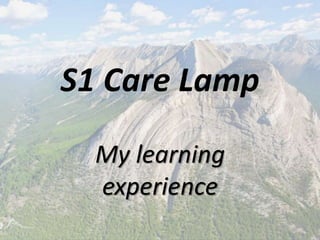 S1 Care Lamp
My learning
experience
 