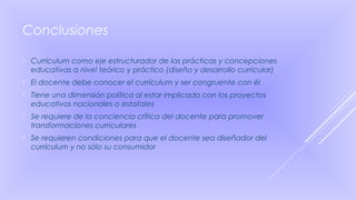 Programa
La funcionalidad de un Programa está sujeta a:

No hacer cambios bruscos que propicien reticencia en los
docentes.

Generar una dinámica de información y convencimiento en
los docentes que los motive a alcanzar más allá de los
mínimos deseables.

Ir consolidando los nuevos contenidos y procedimientos y
revisar los resultados de manera permanente con la
participación de diferentes actores de la comunidad
educativa, a través del trabajo colaborativo de los docentes.

Difundir de manera extensiva y profunda los componentes
del programa para que los docentes los conozcan
perfectamente, incluyendo las orientaciones doctrinales que
le dan sentido y sustento a éste.
 