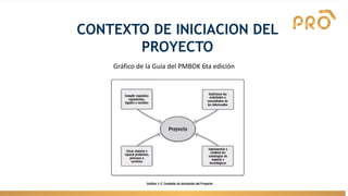 CONTEXTO DE INICIACION DEL
PROYECTO
Gráfico de la Guía del PMBOK 6ta edición
 