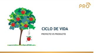 CICLO DE VIDA
PROYECTO VS PRODUCTO
 