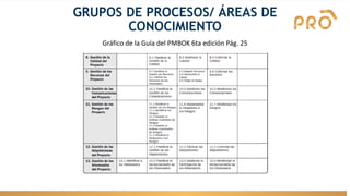 GRUPOS DE PROCESOS/ ÁREAS DE
CONOCIMIENTO
Gráfico de la Guía del PMBOK 6ta edición Pág. 25
 