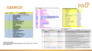 EJEMPLOS
Dayana Romero Monroy
Project Controls Lead. MBA Project Management. Ing. Civil . PMP ®. SFPC ®. SFC™ SDC™
SMC™. PM4R. SSYB ™
 