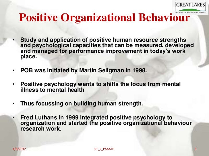 POSITIVE ORGANIZATIONAL BEHAVIOUR