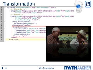 Transformation
Web Technologies14
 