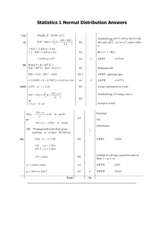 Statistics 1 Normal Distribution Questions and Answers .pdf