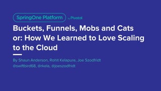Buckets, Funnels, Mobs and Cats
or: How We Learned to Love Scaling
to the Cloud
By Shaun Anderson, Rohit Kelapure, Joe Szodfridt
@swiftbird68, @rkela, @joeszodfridt
 