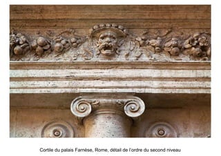 Cortile du palais Farnèse, Rome, détail de l’ordre du second niveau
 