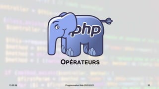 OPÉRATEURS
32
13:30:39 Programmation Web 2022-2023
 