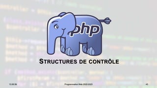 STRUCTURES DE CONTRÔLE
43
13:30:39 Programmation Web 2022-2023
 