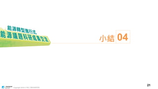 Copyright 2018 © ITRI 工業技術研究院
21
04小結
 