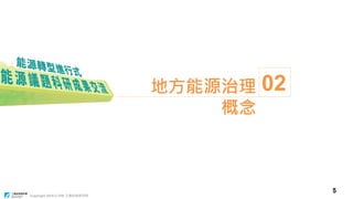 Copyright 2018 © ITRI 工業技術研究院
5
02地方能源治理
概念
 