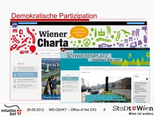Demokratische Partizipation




    26.06.2012   MD-OS/IKT – Office of the CIO   8
 