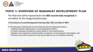 The BDP and Capacity Development Agenda | PPTX